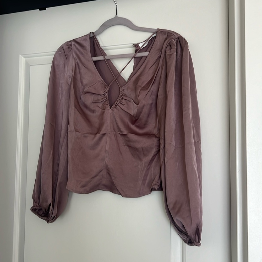 ASTR the label mauve silky blouse